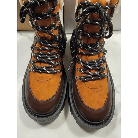 Urban Outfitters UO Size 10 Women's Boots Tina Colorblock Sherpa Hiker $99 NIB - Picture 5 of 6